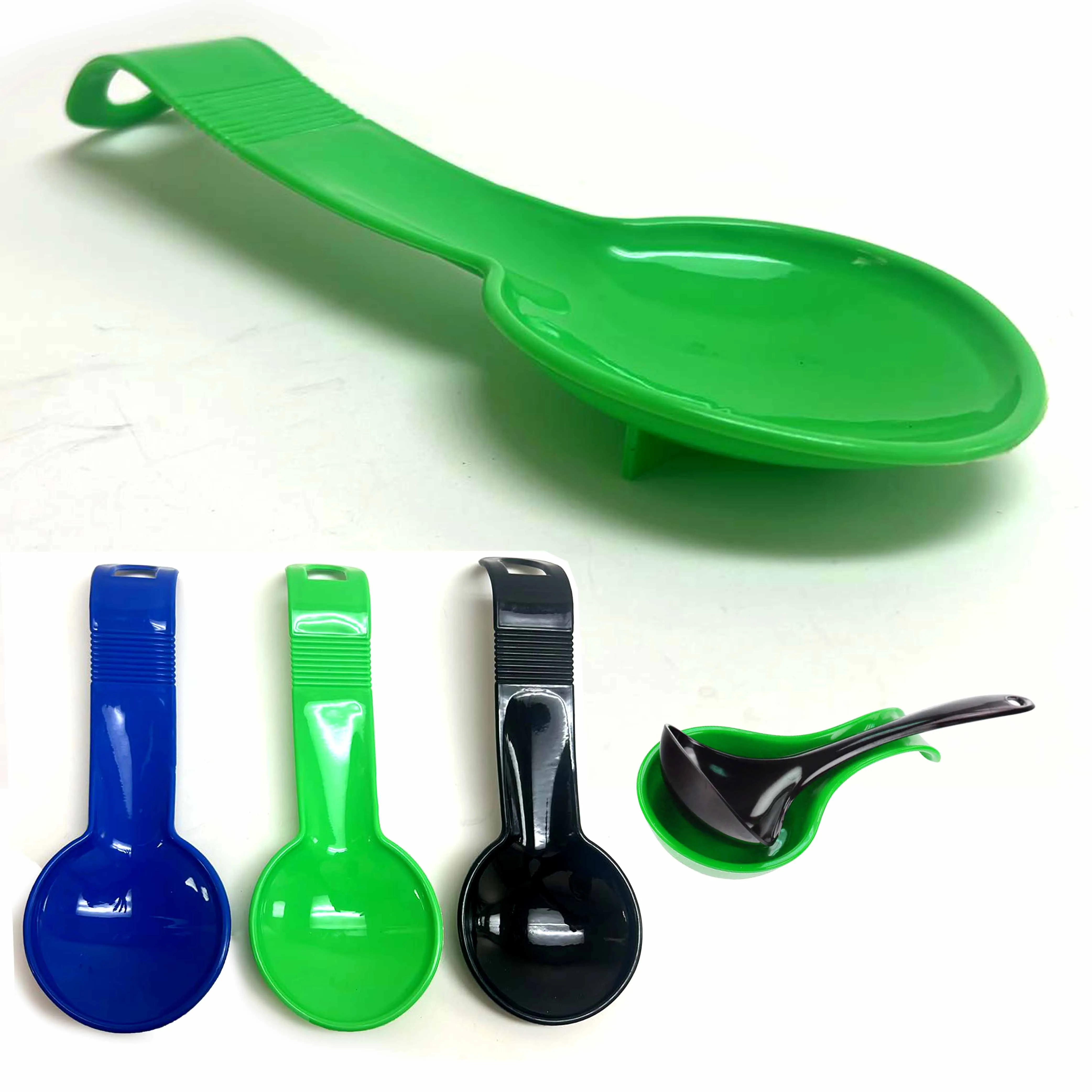 2 Pc Plastic Spoon Rest Spatula Holder Utensil Organizers Rack Stovetop Kitchen