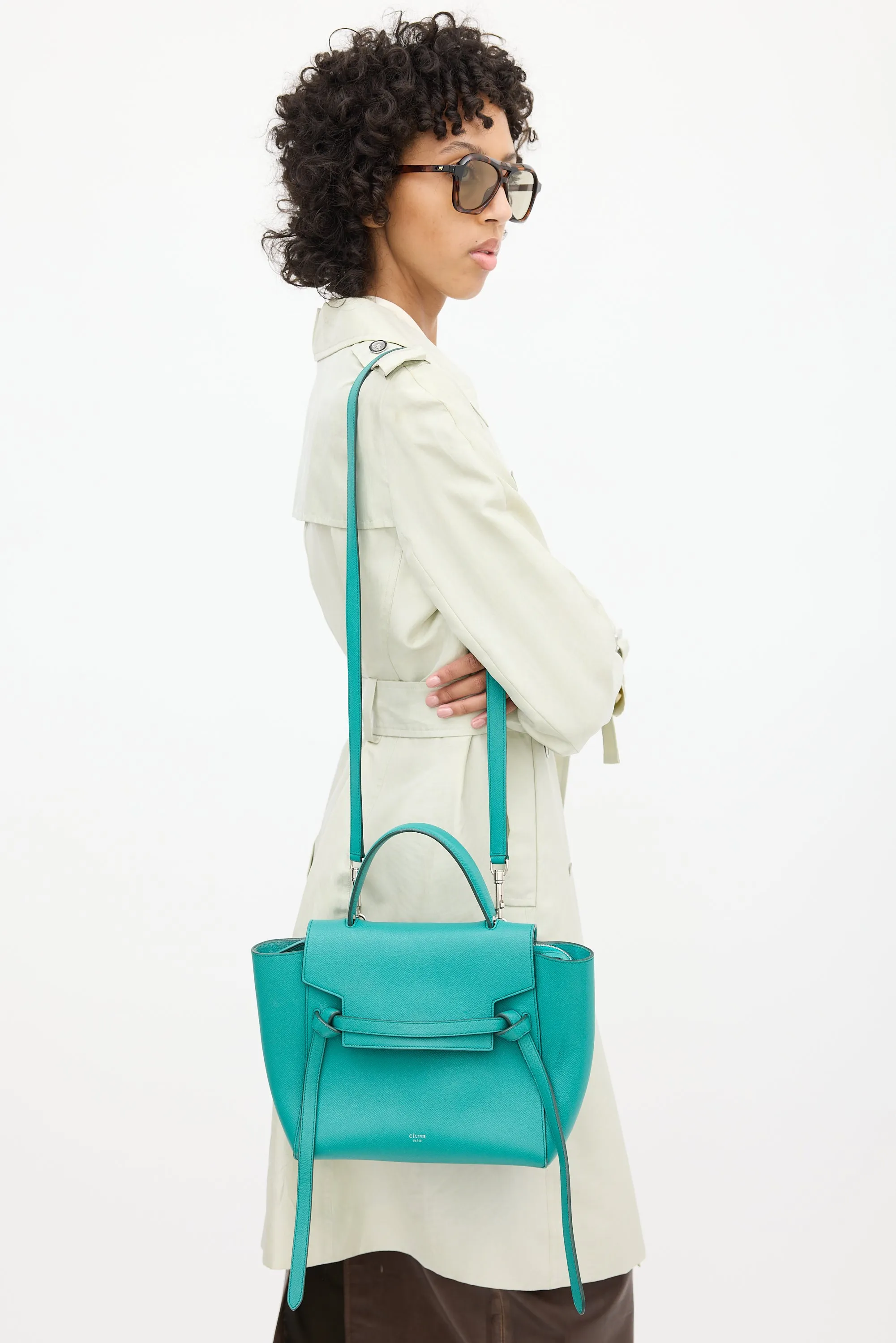 2017 Green Leather Micro Belt Bag