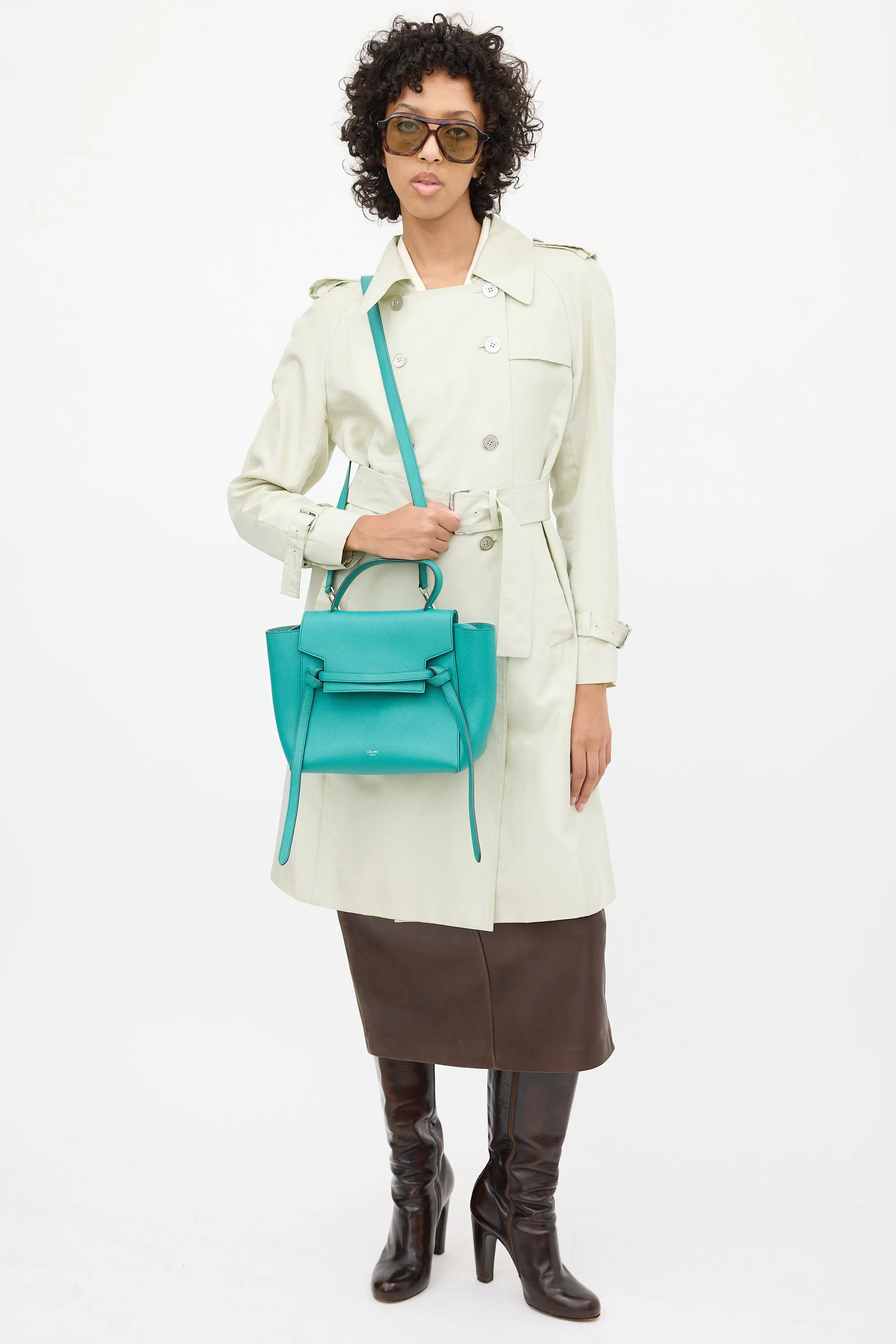 2017 Green Leather Micro Belt Bag