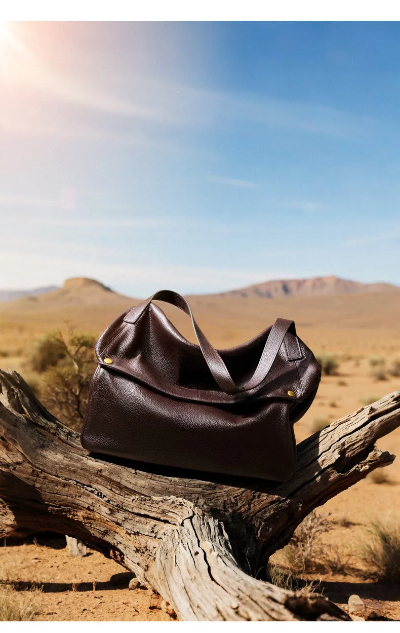 36CM large capacity single shoulder leather soft leather tote women's bag 2957 coffee