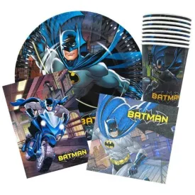 40 Piece Batman Party Pack - Plates - Cups - Loot Bags - Napkins