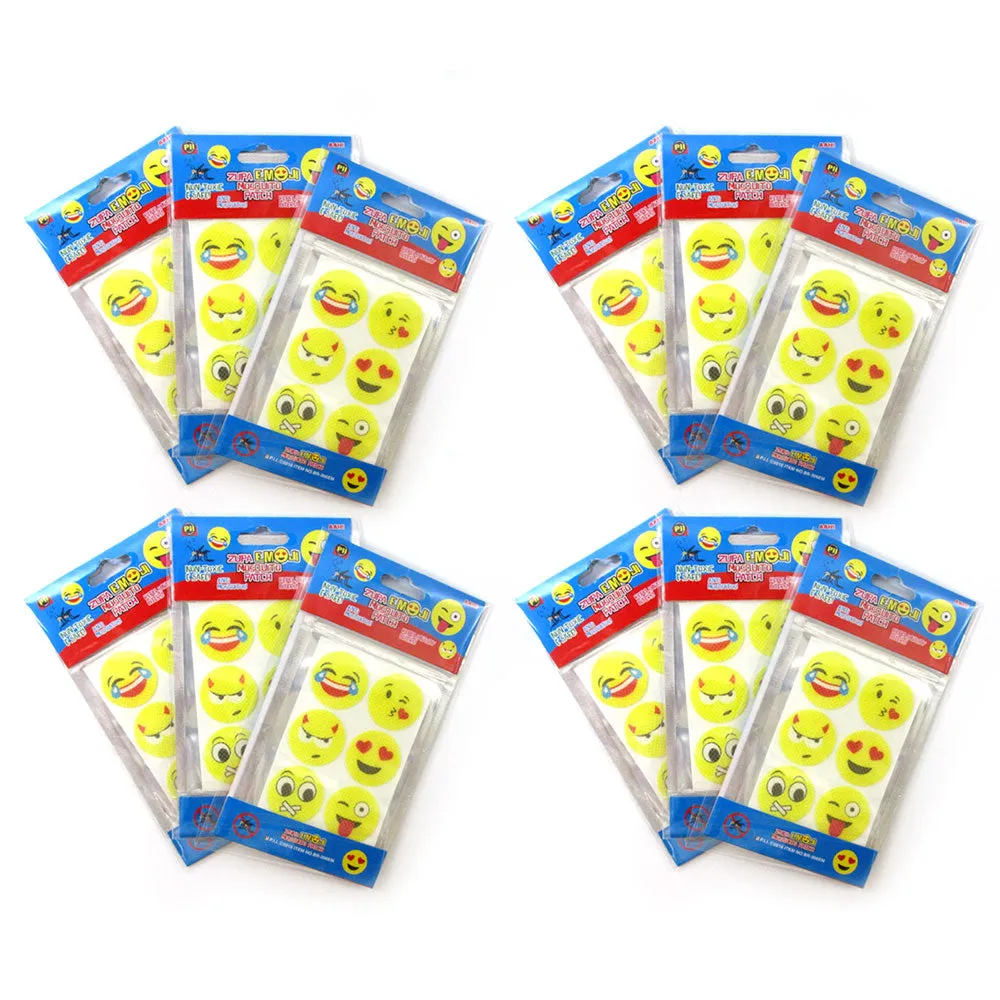72 Pc Mosquito Repellent Emoji Sticker Skin Patch Natural Non Toxic Protect Kids