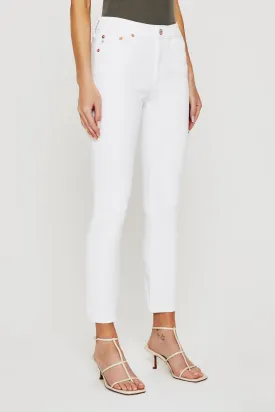 AG Mari Crop High Rise Slim Straight - Aesthetic White