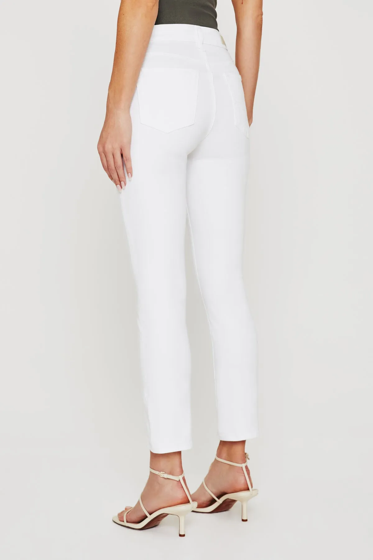AG Mari Crop High Rise Slim Straight - Aesthetic White