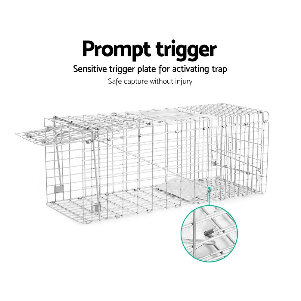 Animal Trap Cage 94 x 34 x 36cm  - Silver