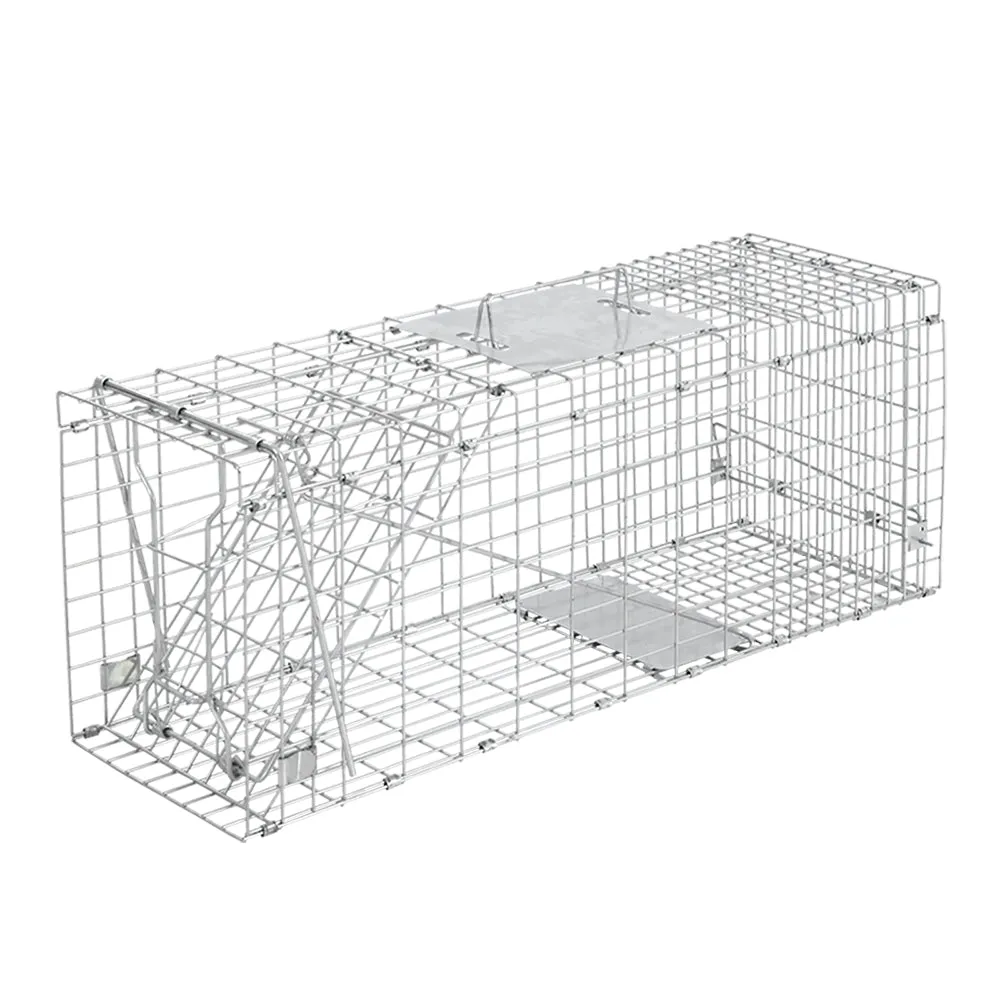 Animal Trap Cage 94 x 34 x 36cm  - Silver