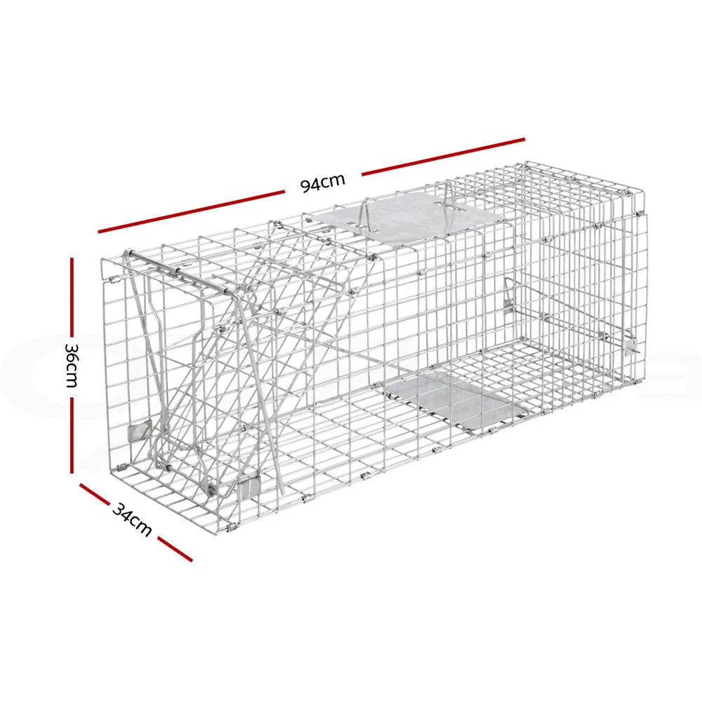 Animal Trap Cage 94 x 34 x 36cm  - Silver