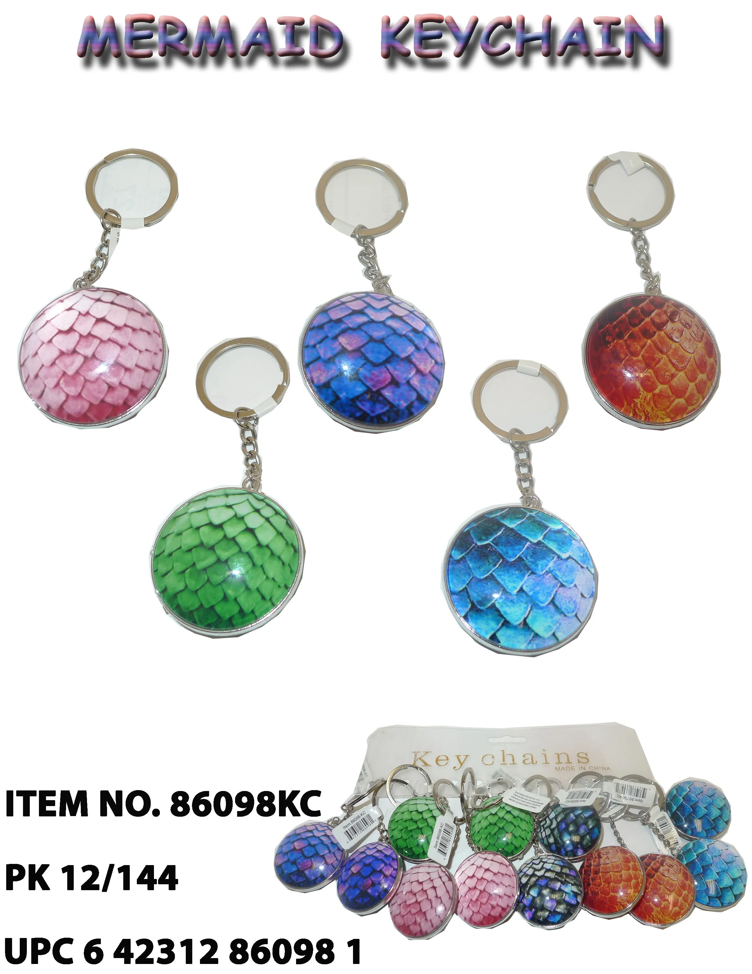 Assorted Color Mermaid Keychain