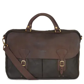 Barbour Wax Leather Briefcase Olive