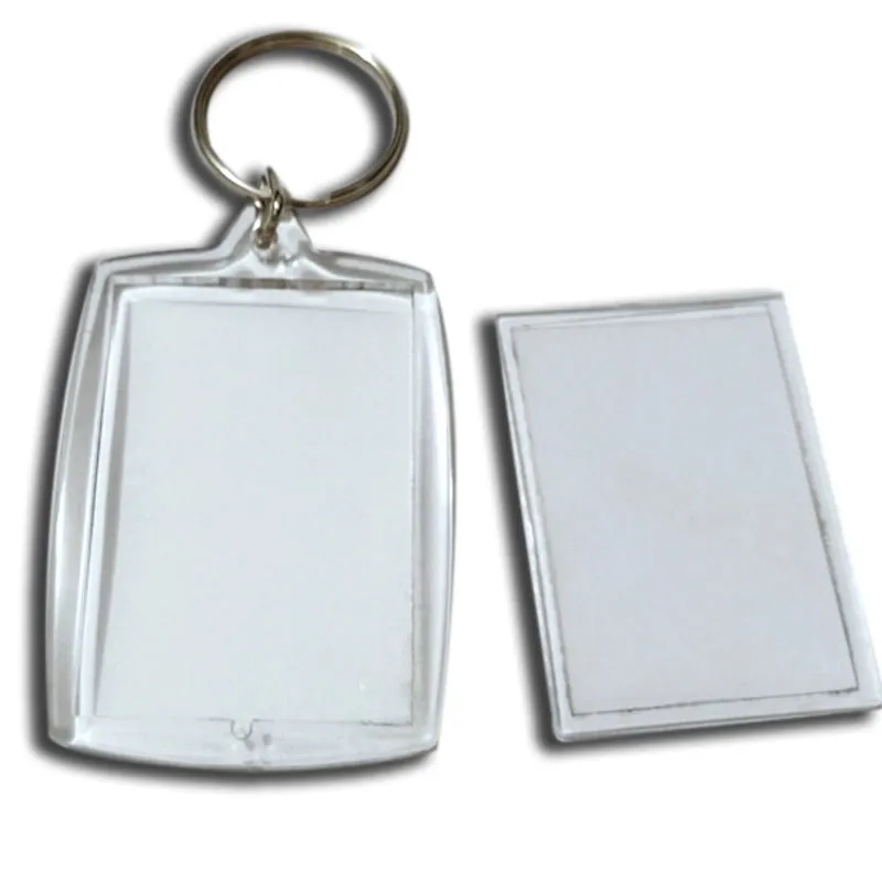 Basic Rectangle Arylic Metal Unisex Bag Pendant Keychain