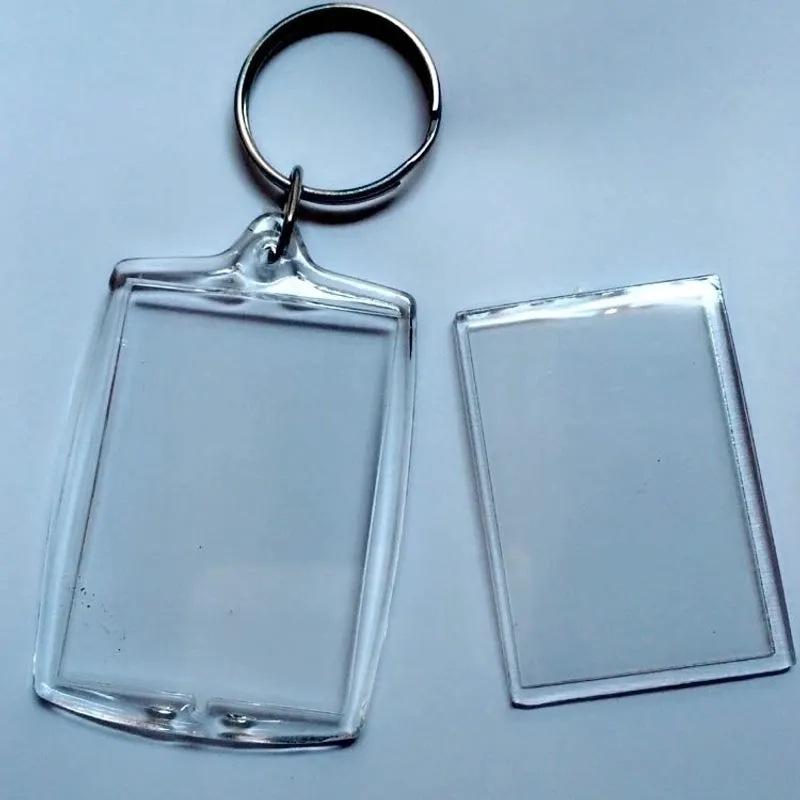 Basic Rectangle Arylic Metal Unisex Bag Pendant Keychain