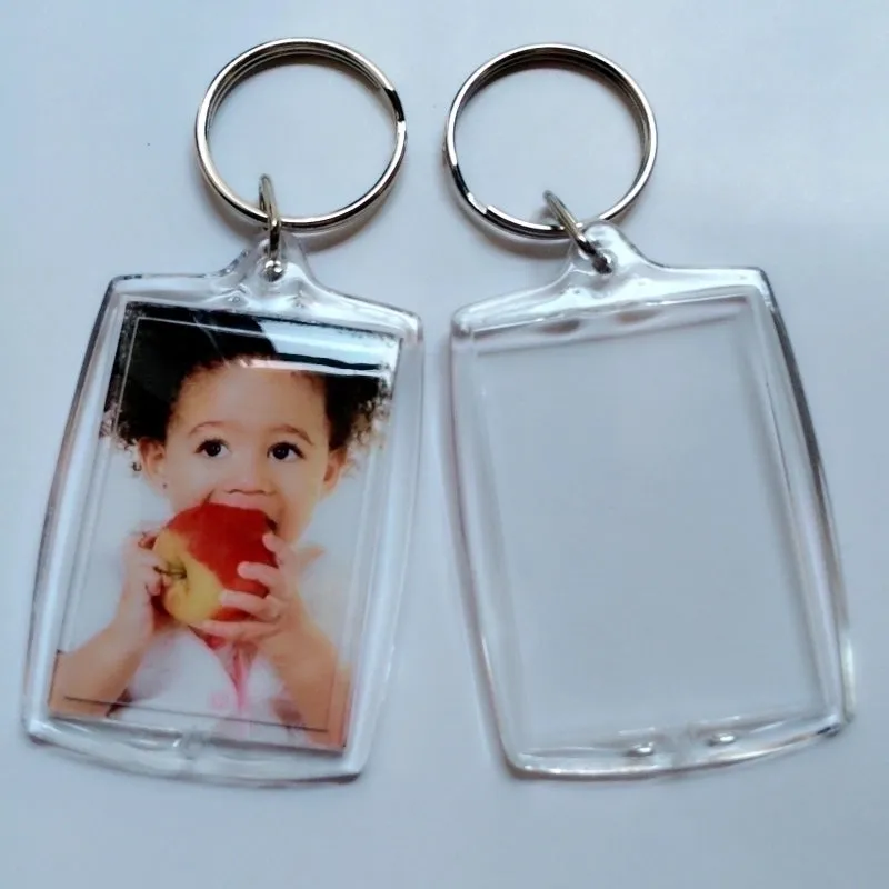 Basic Rectangle Arylic Metal Unisex Bag Pendant Keychain