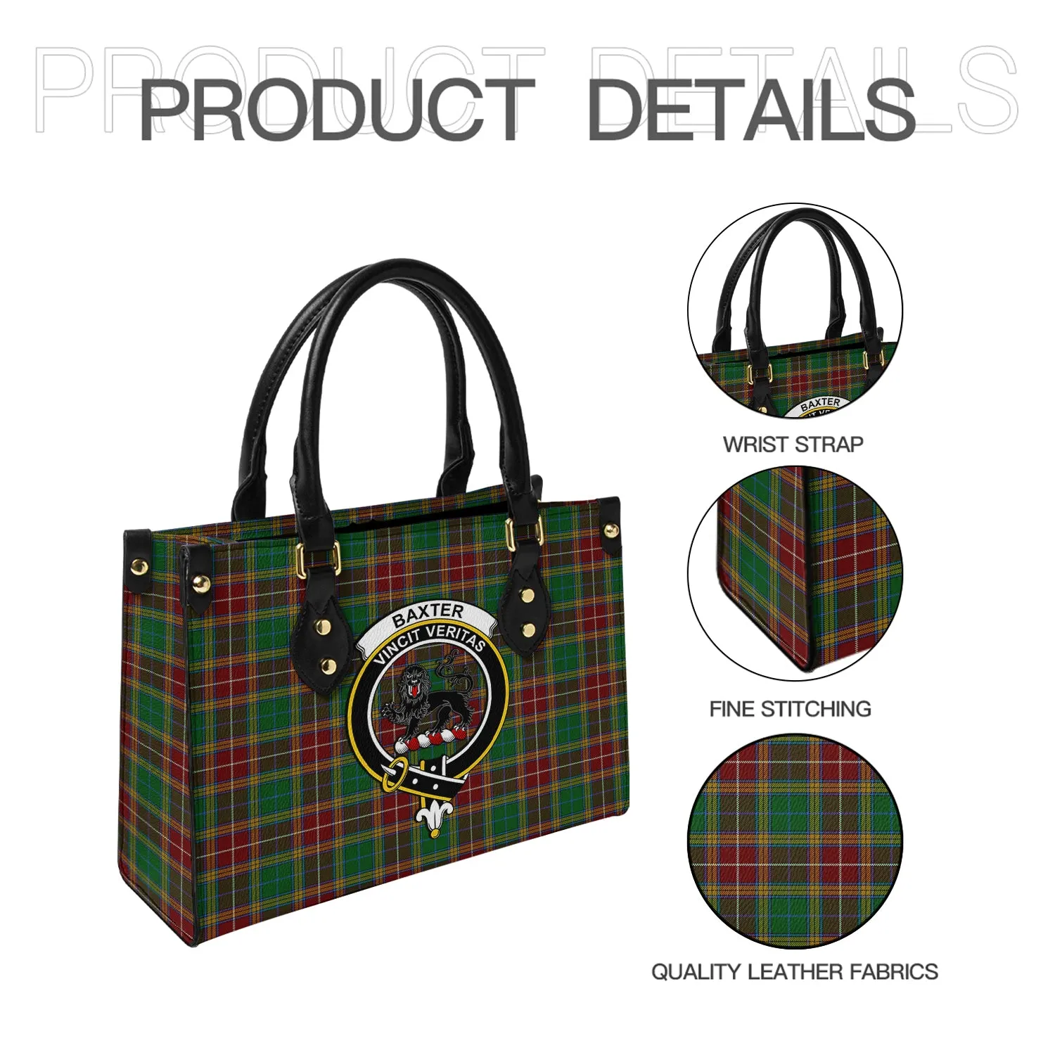 Baxter Tartan Leather Bag with Family Crest