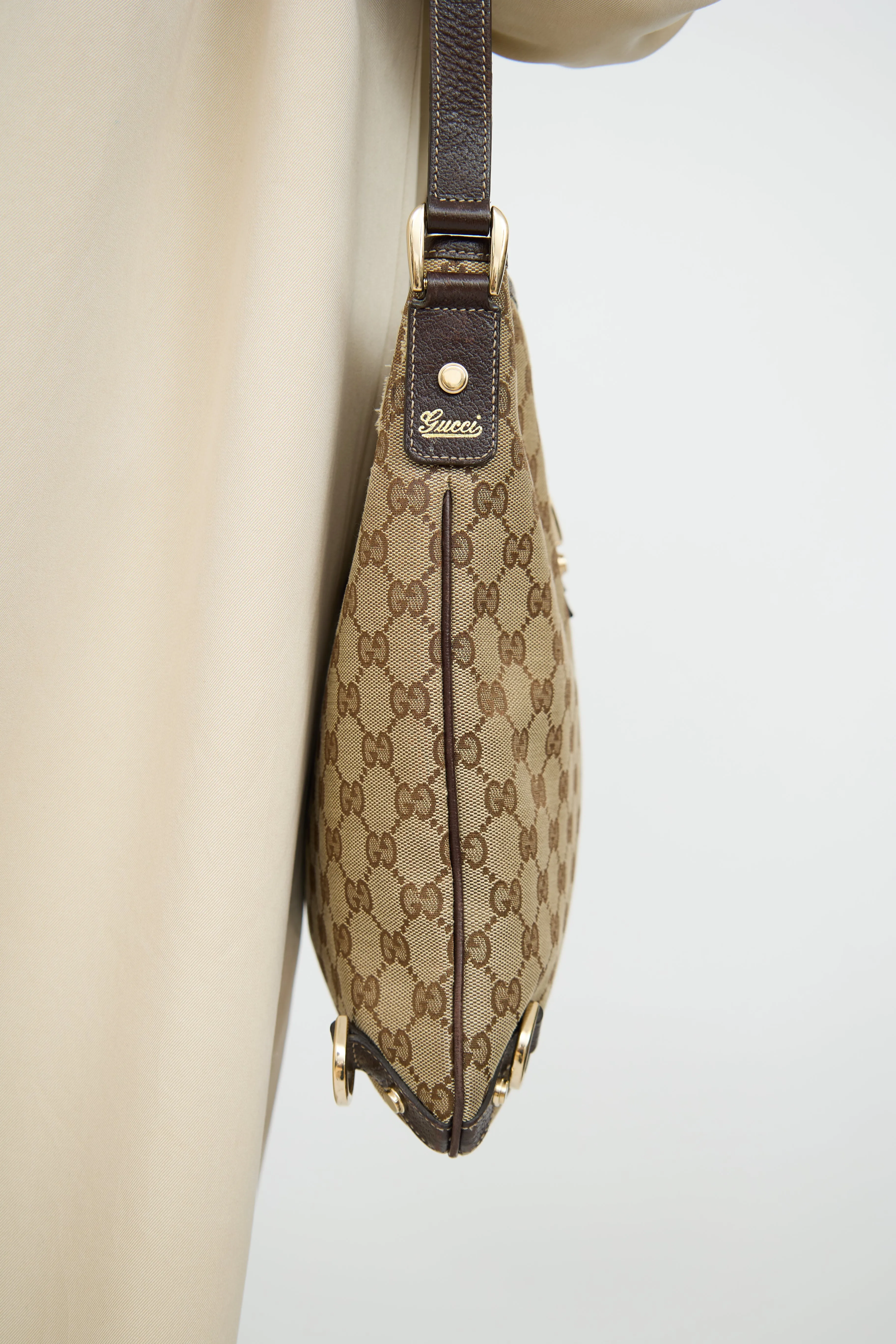 Beige & Brown Canvas Abbey Crossbody Bag