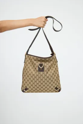 Beige & Brown Canvas Abbey Crossbody Bag
