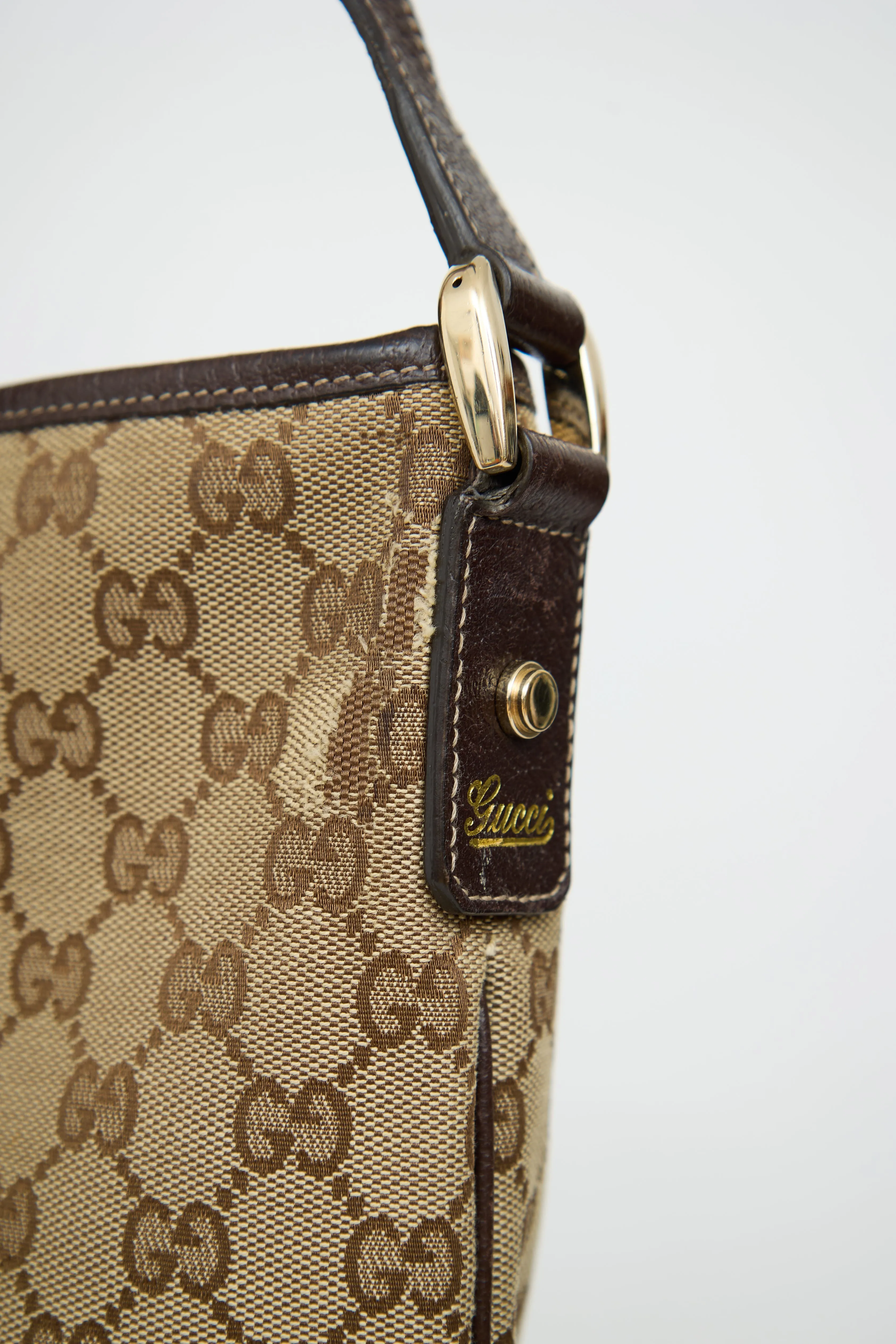 Beige & Brown Canvas Abbey Crossbody Bag