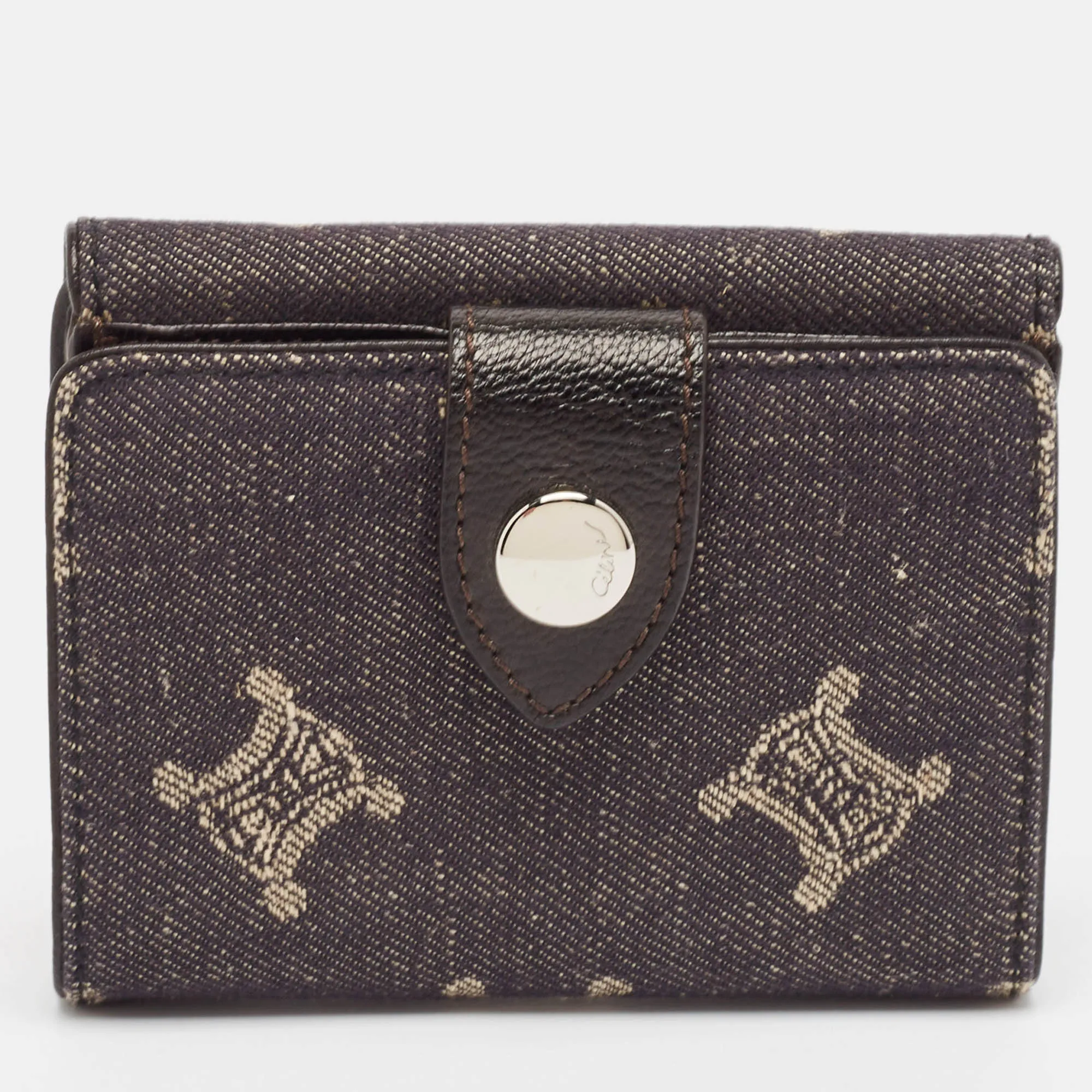 Black Denim Macadam Print French Wallet