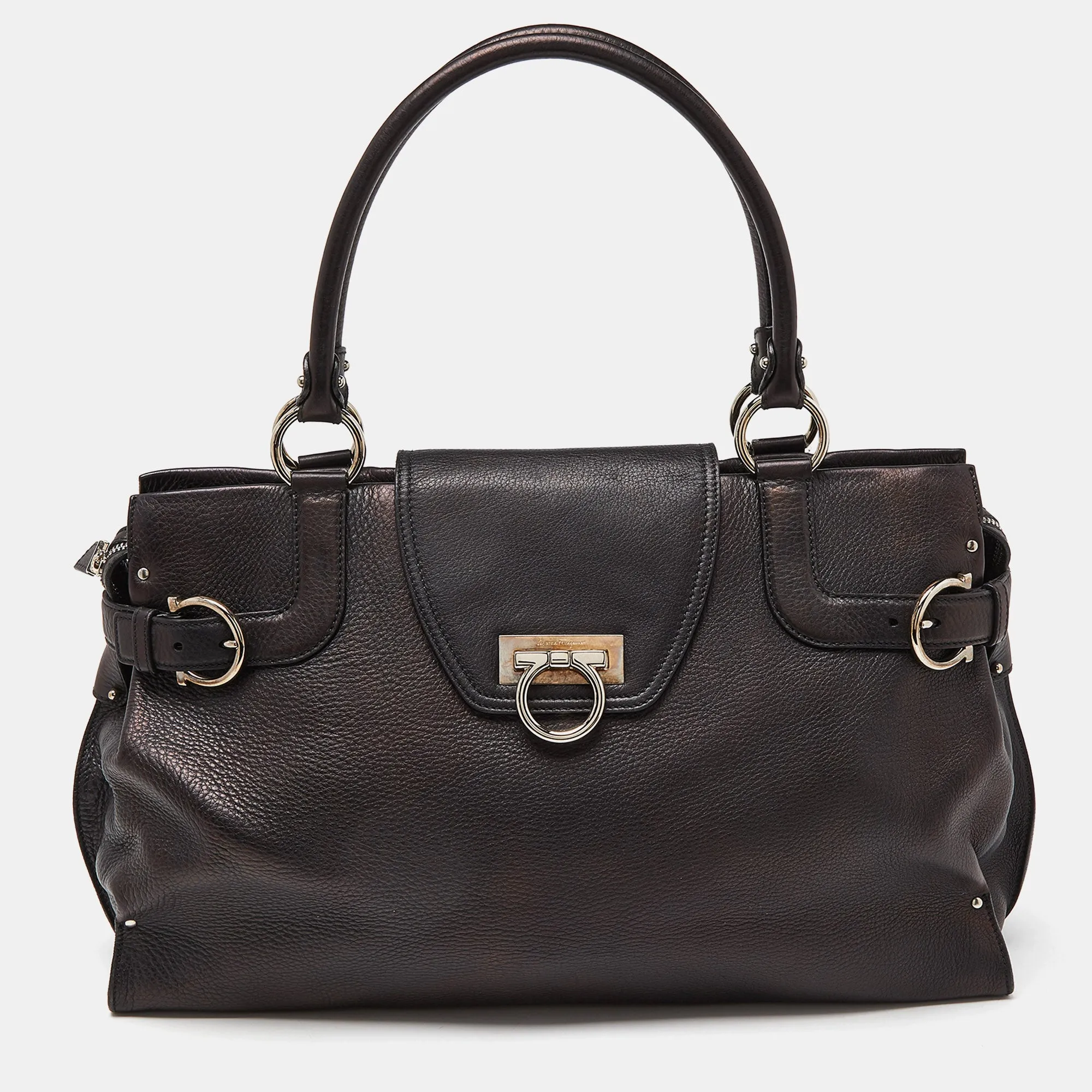 Black Leather Virna Tote