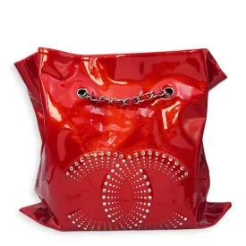 Bon Bon Embellished CC Red Tote Bag in Patent Leather, Palladium hardware