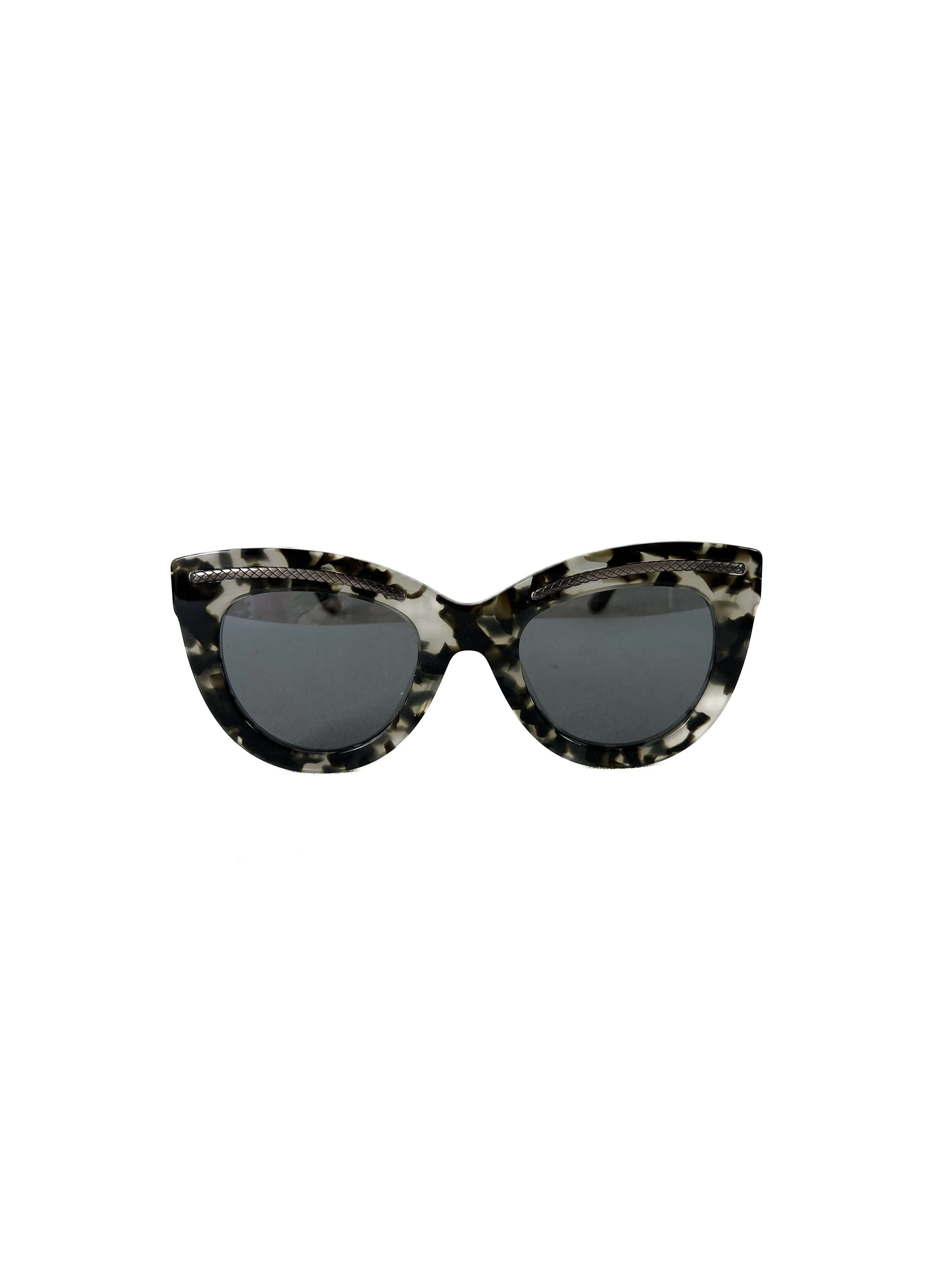 Bottega Veneta Avana silver tortoise sunglasses NEW CASE