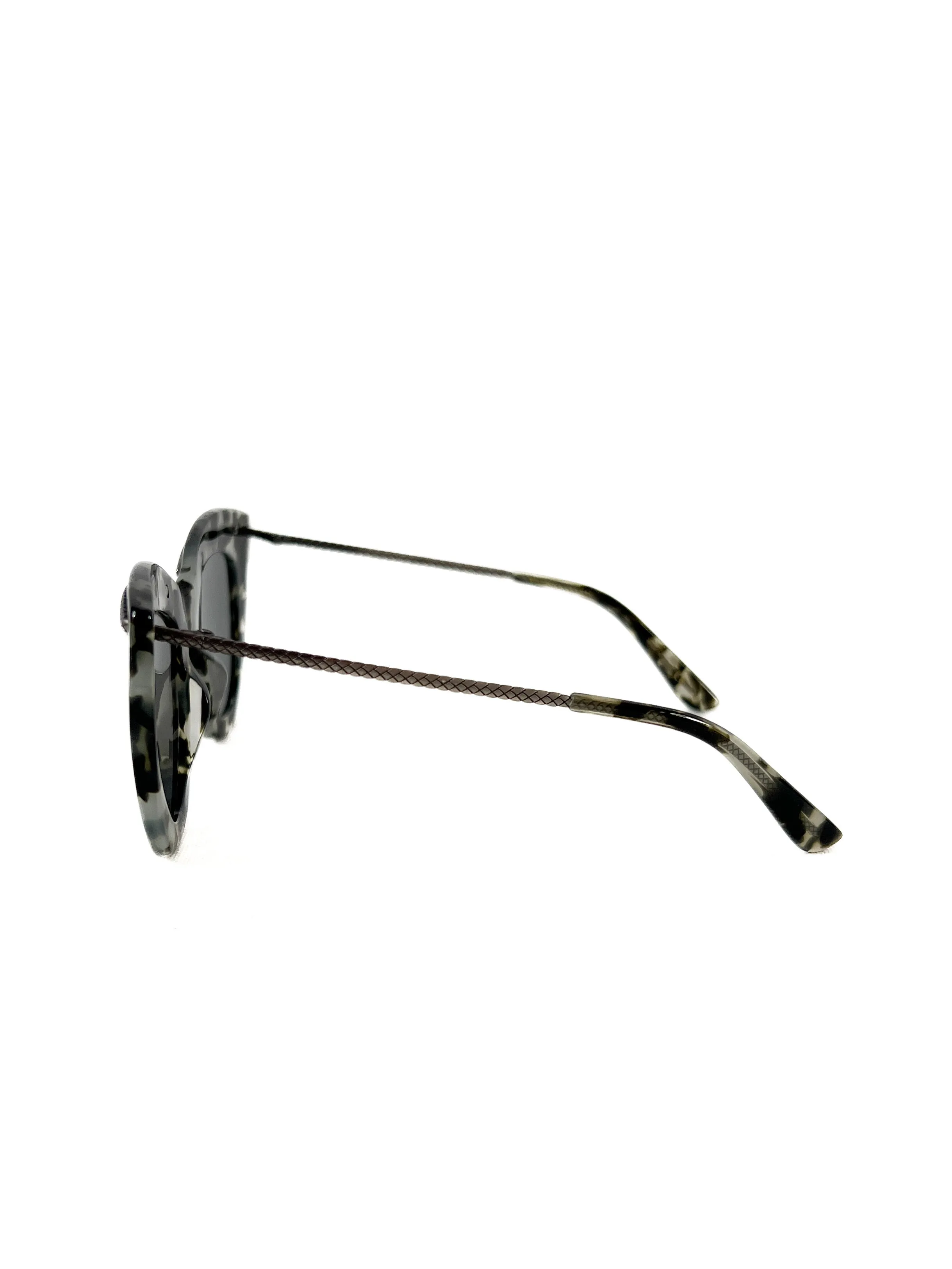 Bottega Veneta Avana silver tortoise sunglasses NEW CASE