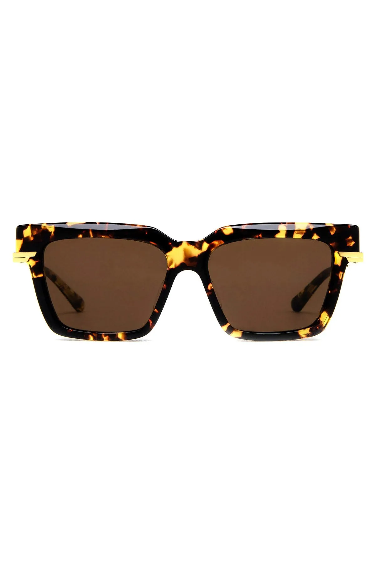 Bottega Veneta Havana/Gold Sunglasses with Brown Lenses