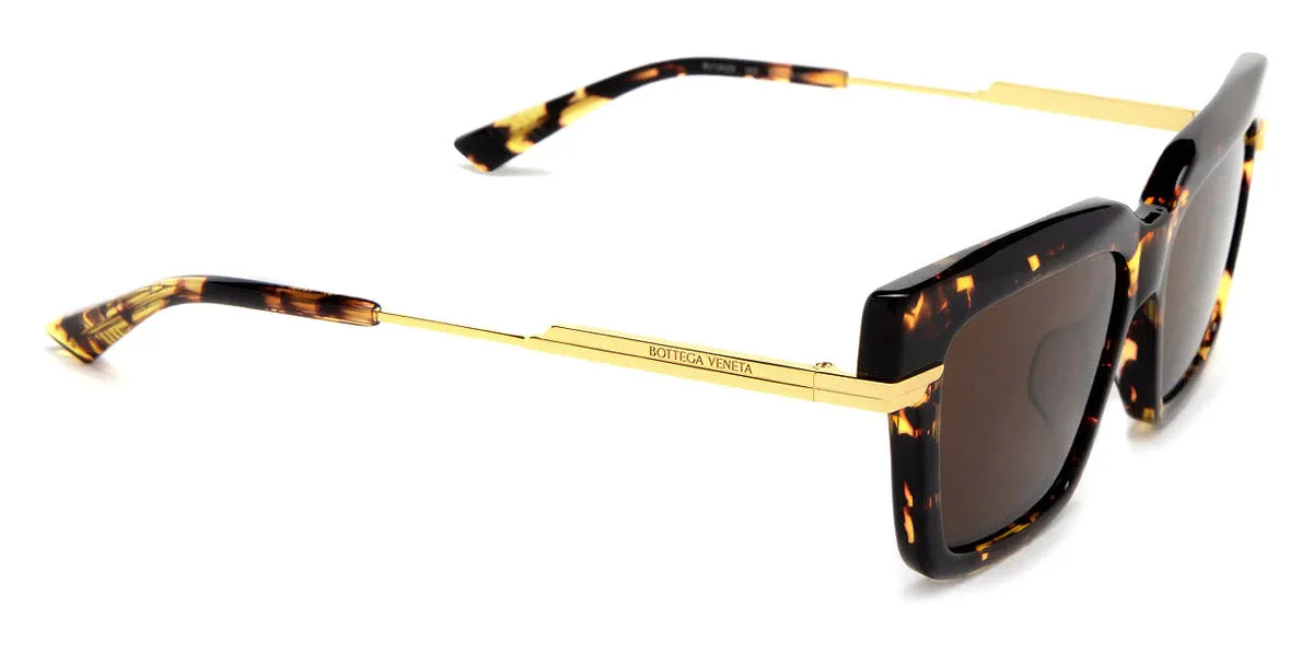 Bottega Veneta Havana/Gold Sunglasses with Brown Lenses