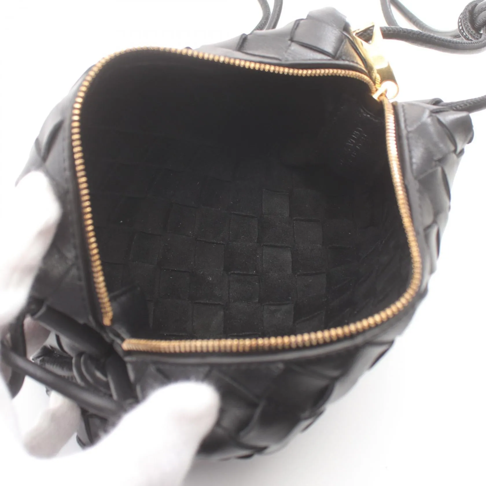 Bottega Veneta Leather Loop Intrecciato Shoulder Bag