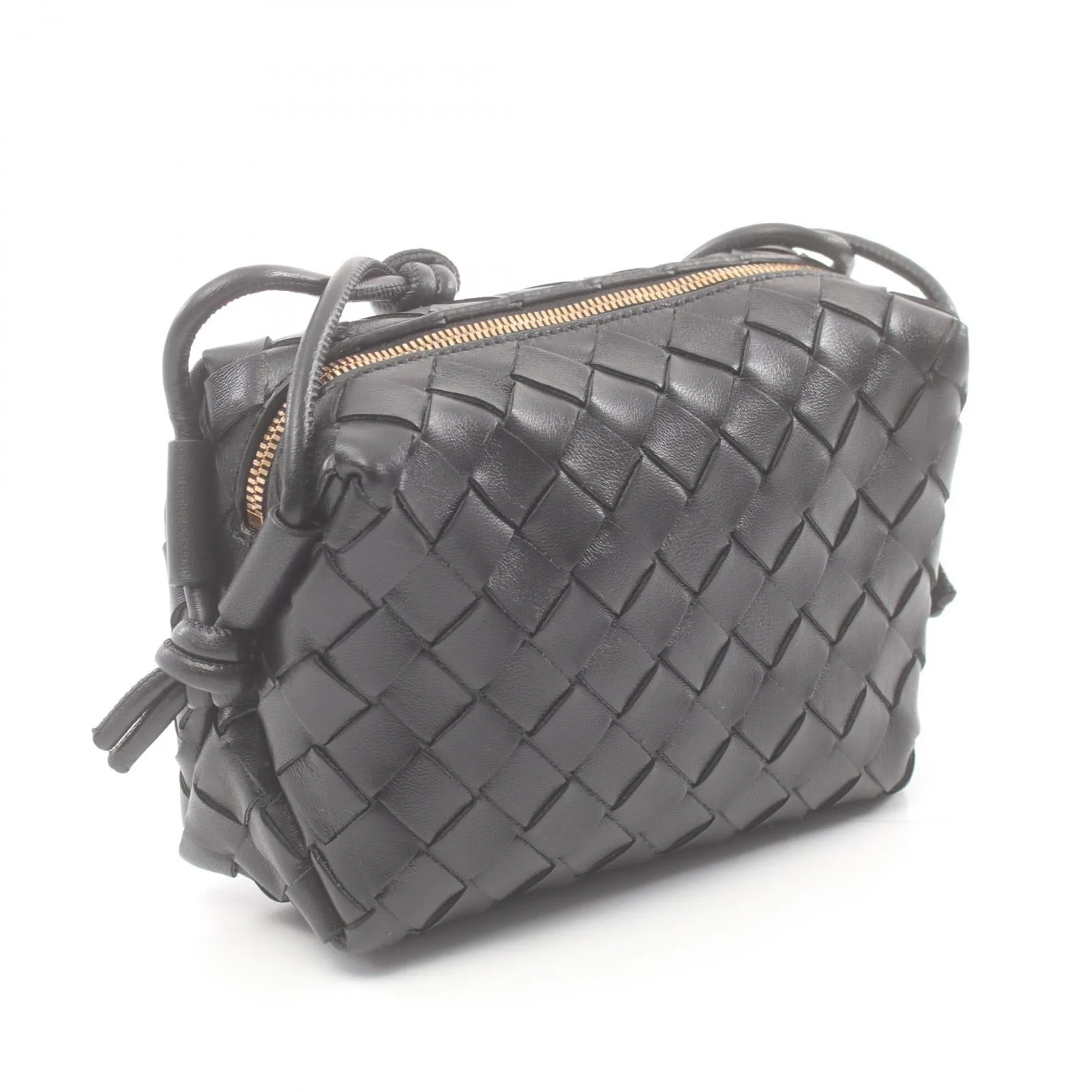 Bottega Veneta Leather Loop Intrecciato Shoulder Bag