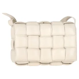 Bottega Veneta Padded Cassette Bag in White Lambskin Leather