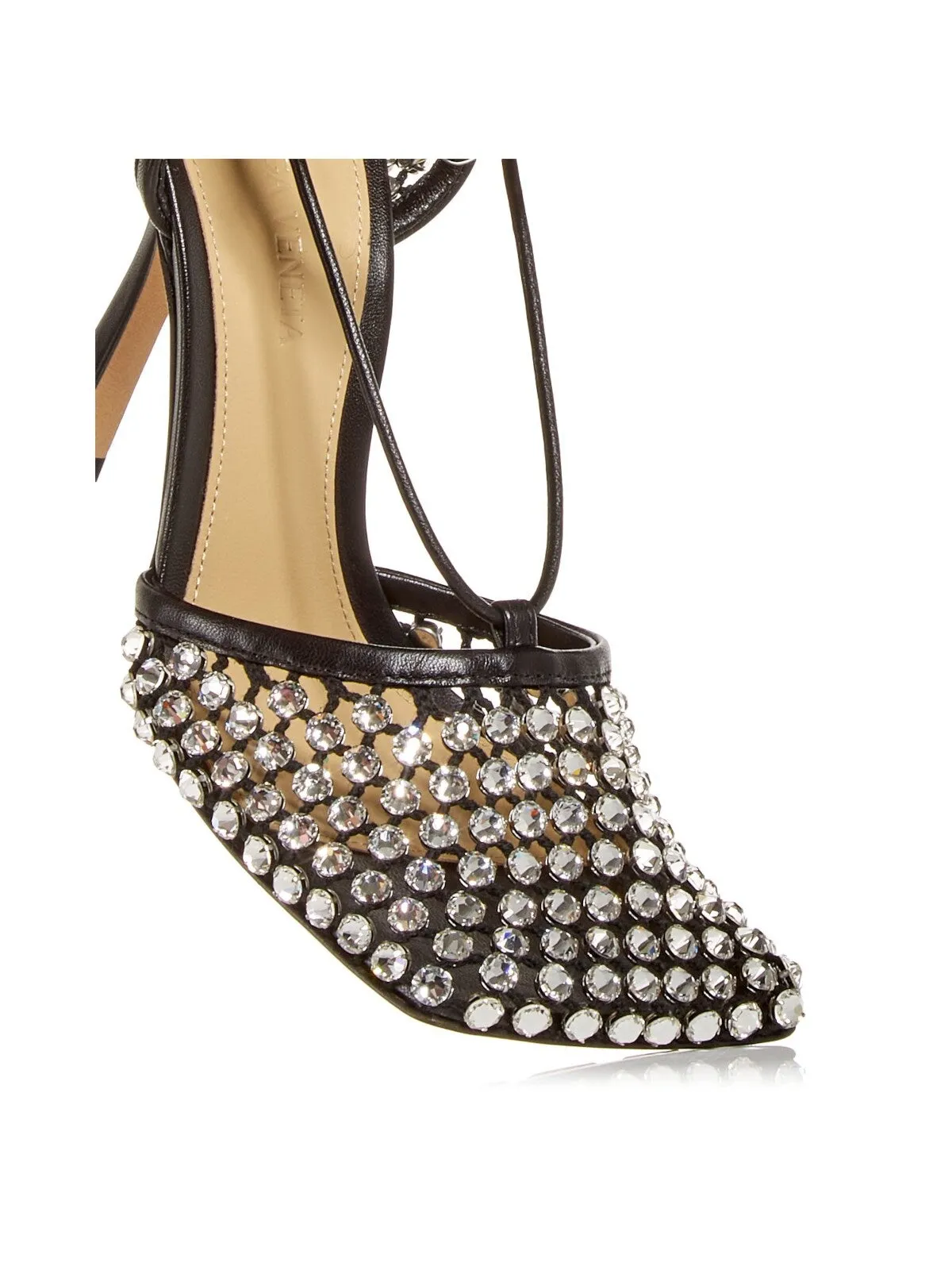 BOTTEGA VENETA Womens Black Embellished Square Toe Stiletto Slip On Dress Pumps Shoes
