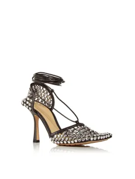 BOTTEGA VENETA Womens Black Embellished Square Toe Stiletto Slip On Dress Pumps Shoes