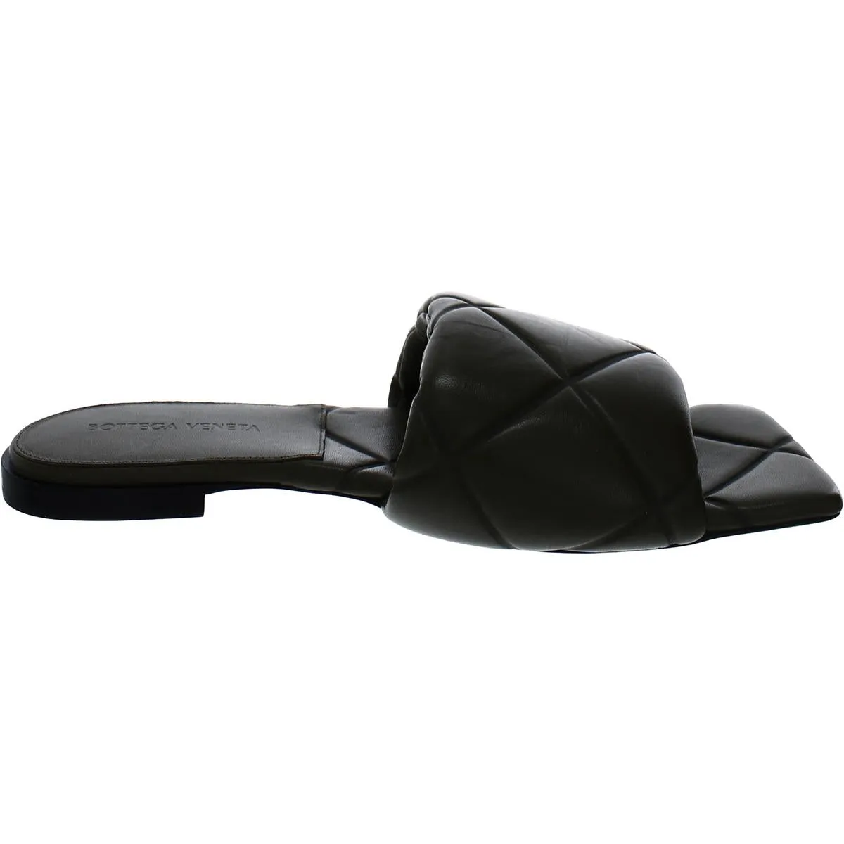 Bottega Veneta Womens RUBBER LIDO Leather Slip On Slide Sandals