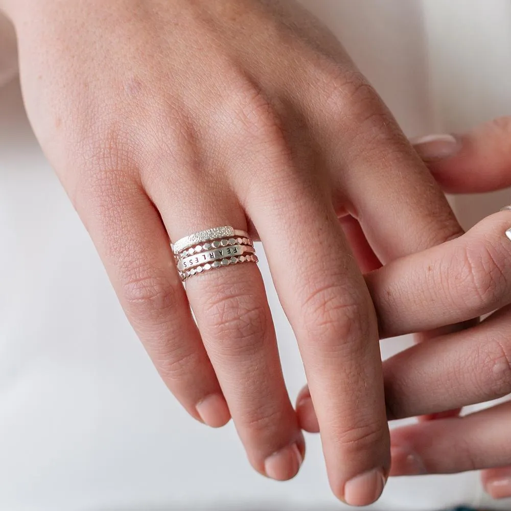 Breathe: Stamped Silver Ring by Christina Kober