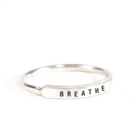 Breathe: Stamped Silver Ring by Christina Kober