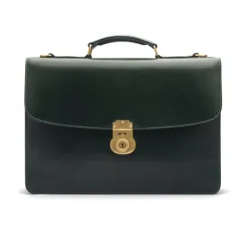 Bridle Hide Harvard Briefcase - Green