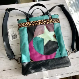 Briefcase in Turquoise, Onyx, Patchwork, Backpack Upgrade