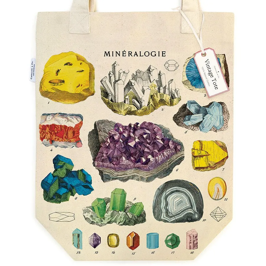 Cavallini & Co. Vintage Inspired Tote Bag  - 13" x 16" (33 cm x 40.5 cm) - Mineralogie
