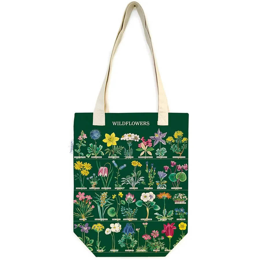 Cavallini & Co. Vintage Inspired Tote Bag  - 13" x 16" (33 cm x 40.5 cm) - Wildflowers 2