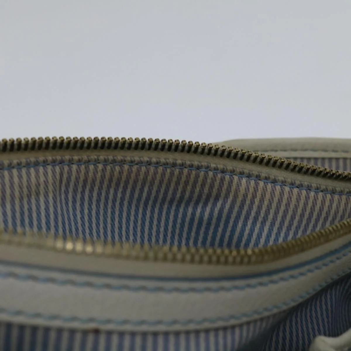 CELINE C Macadam Canvas Boogie Hand Bag Light Blue Auth bs12768