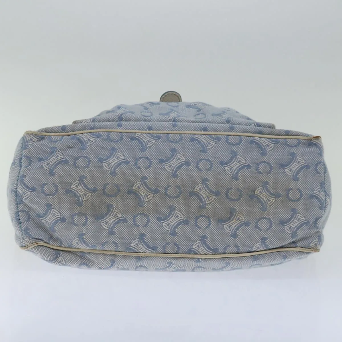 CELINE C Macadam Canvas Boogie Hand Bag Light Blue Auth bs12768