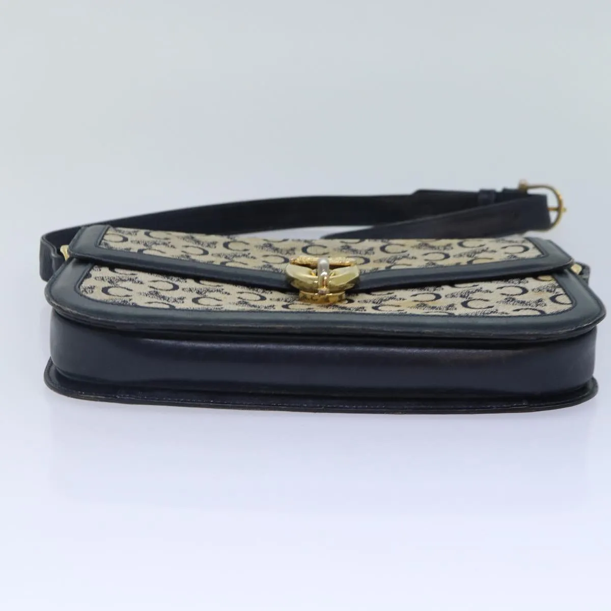 CELINE C saluki Shoulder Bag Navy Auth bs16835