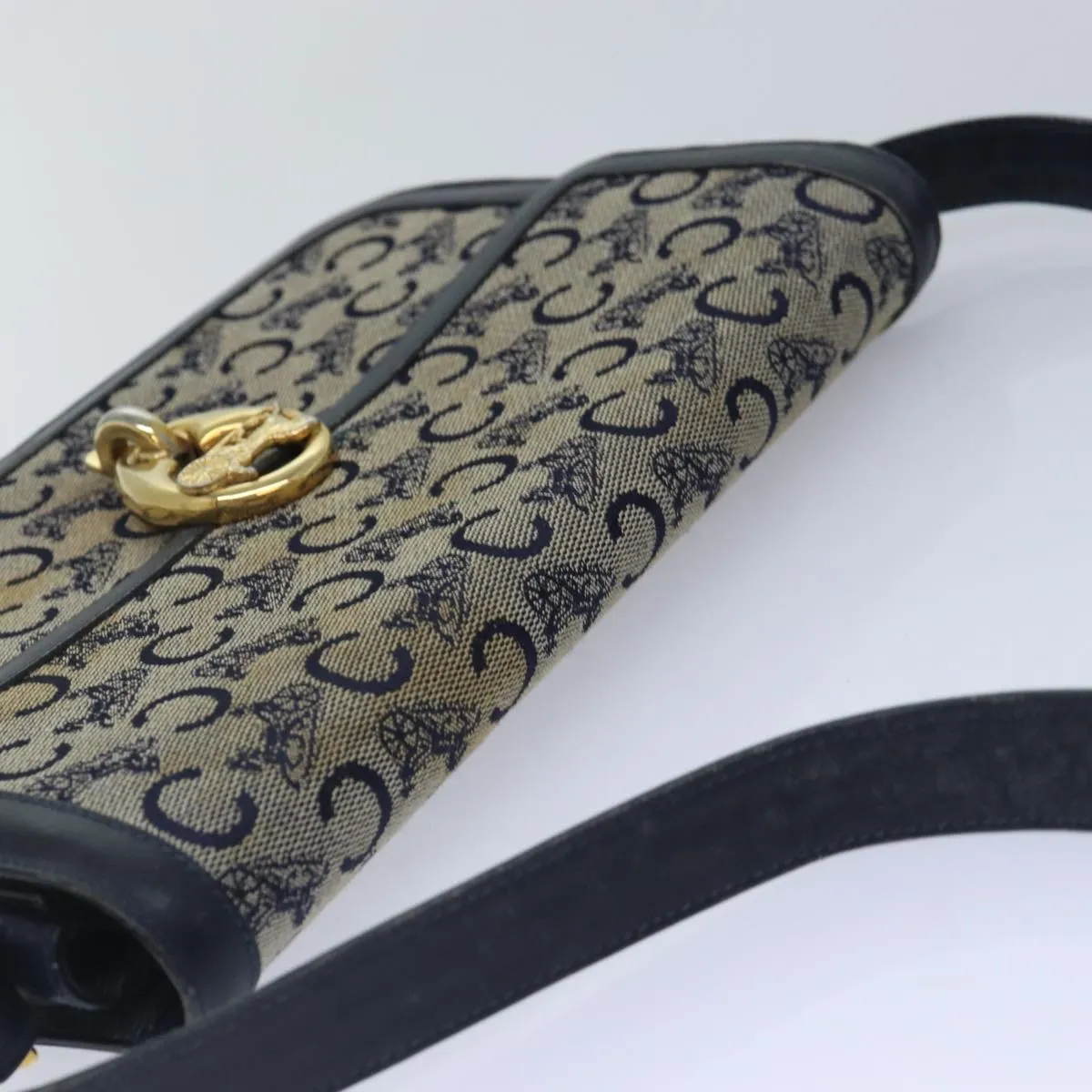 CELINE C saluki Shoulder Bag Navy Auth bs16835