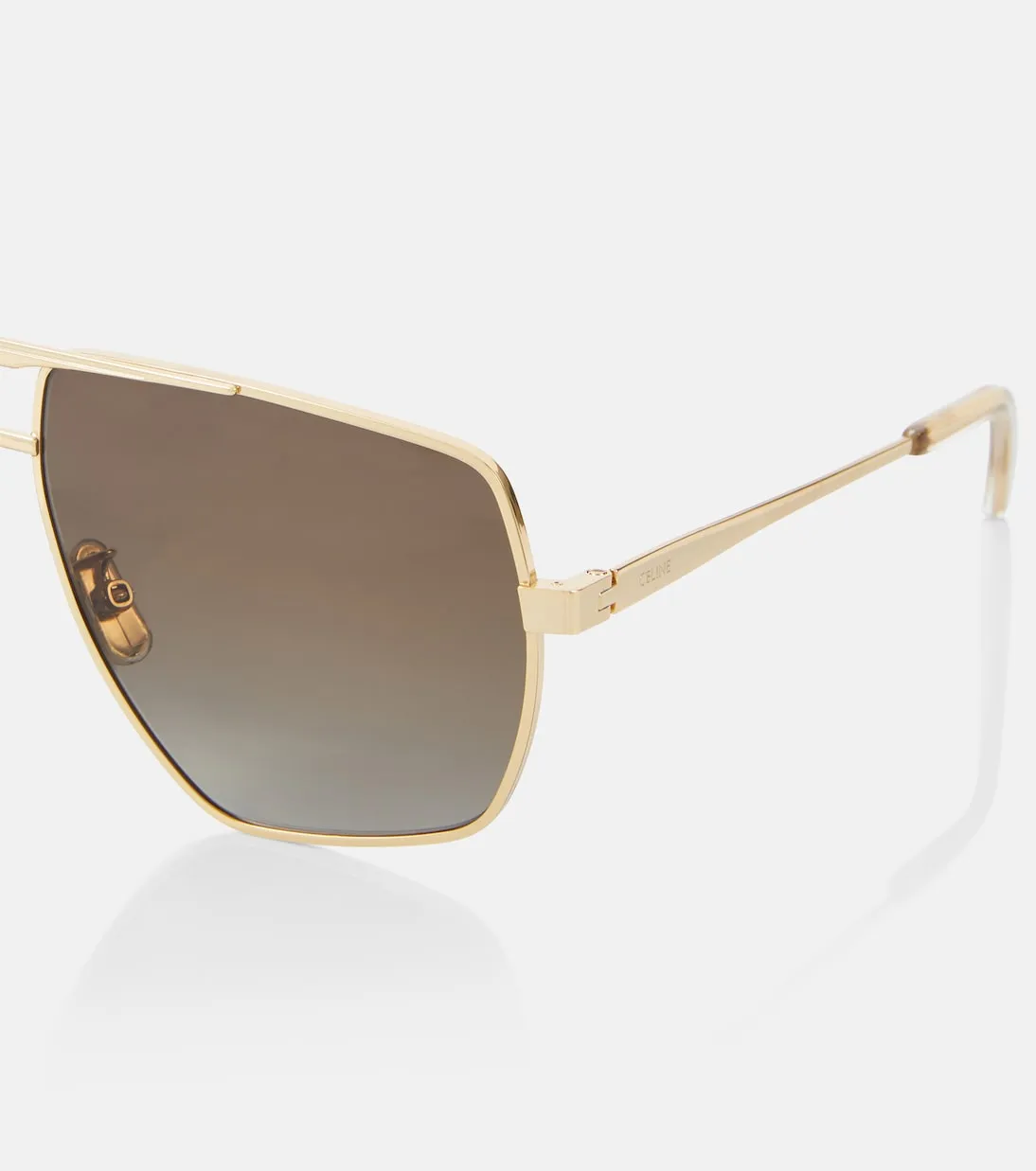 Celine Eyewear Square Sunglasses, Gold