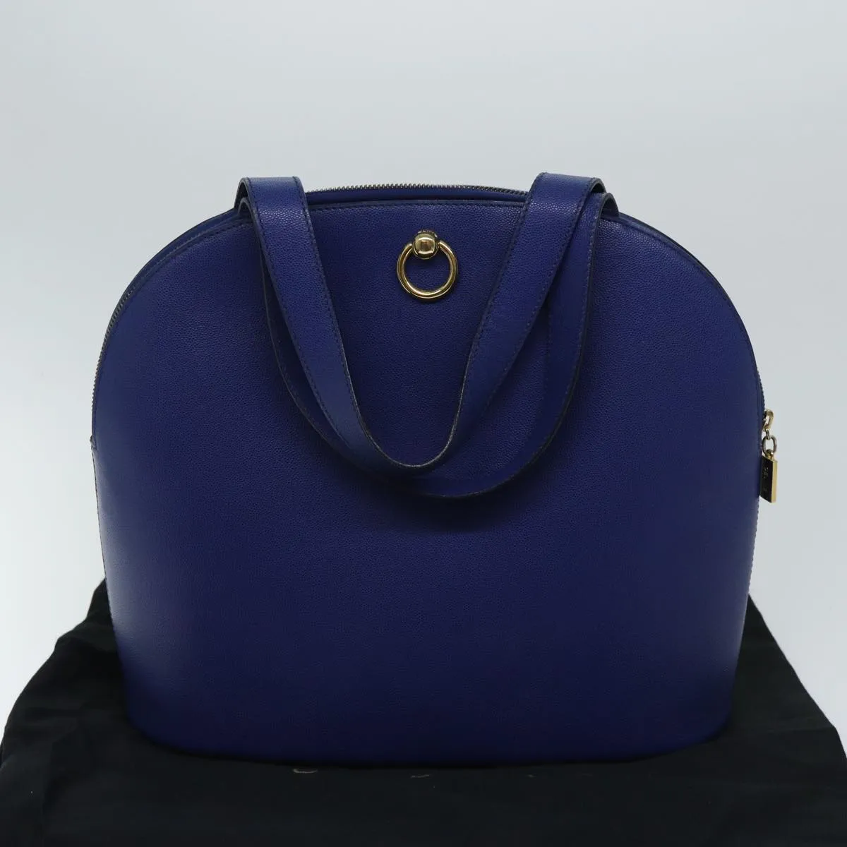 CELINE Hand Bag Leather Blue Auth bs13304