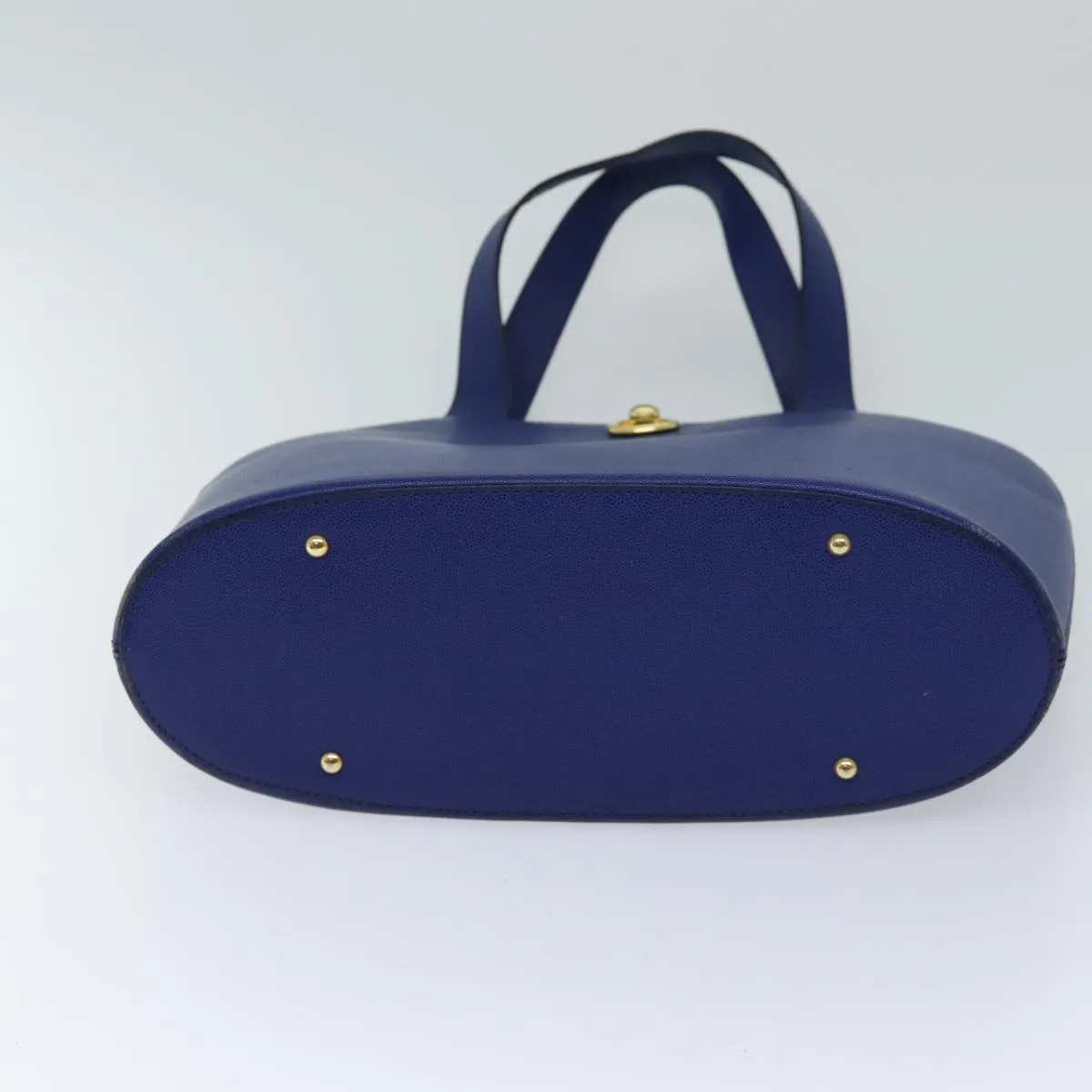 CELINE Hand Bag Leather Blue Auth bs13304