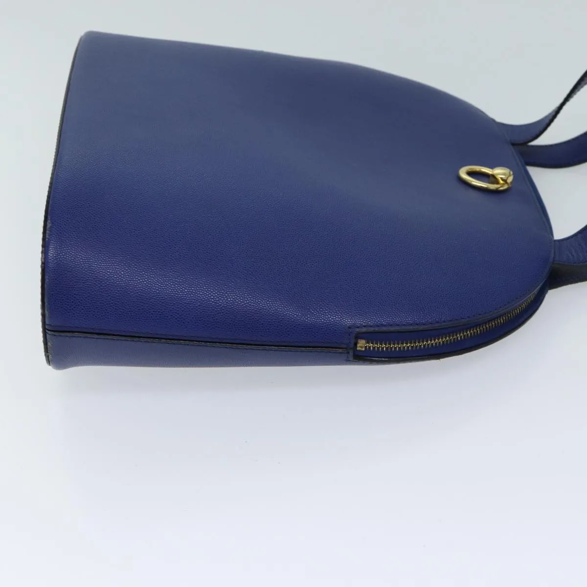 CELINE Hand Bag Leather Blue Auth bs13304