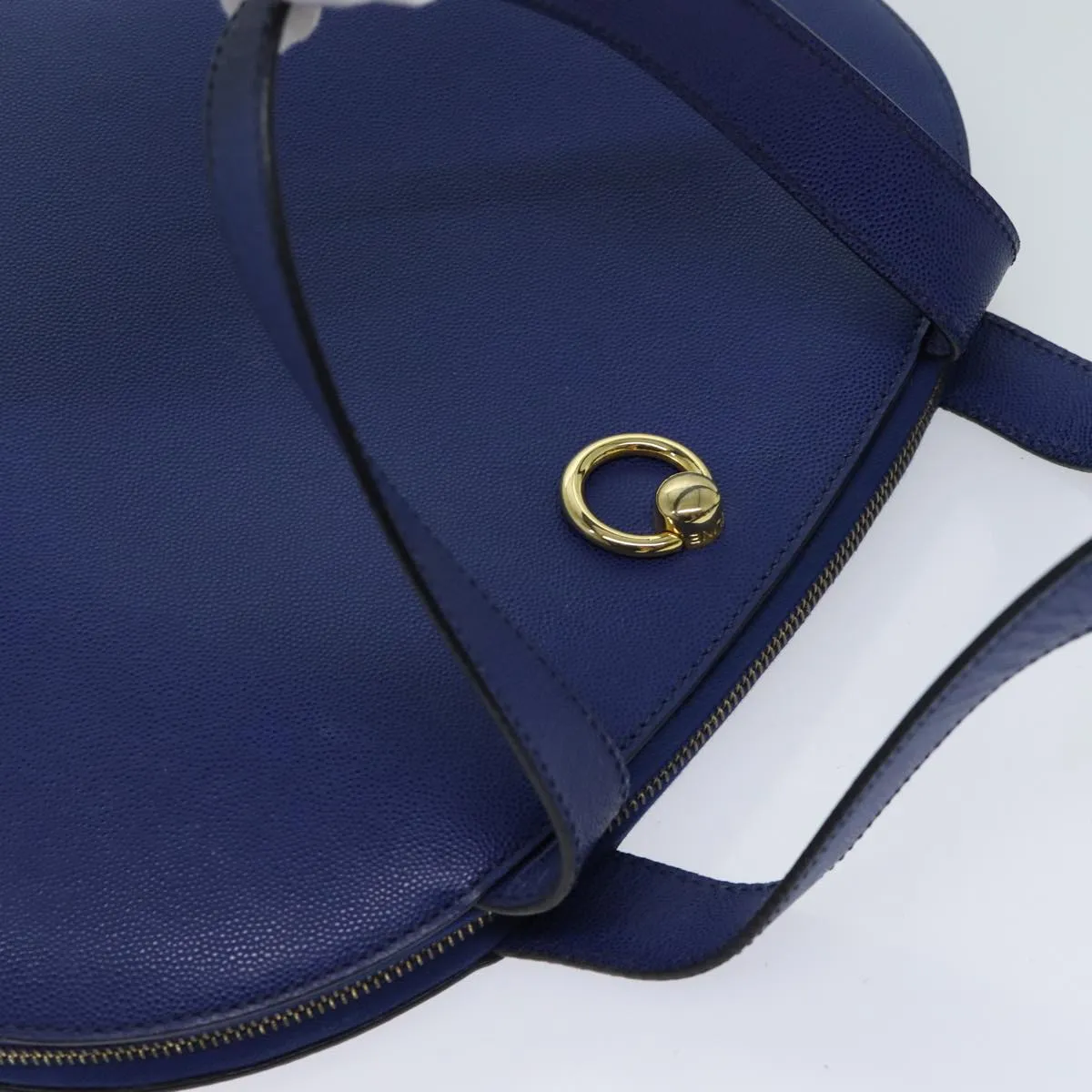 CELINE Hand Bag Leather Blue Auth bs13304