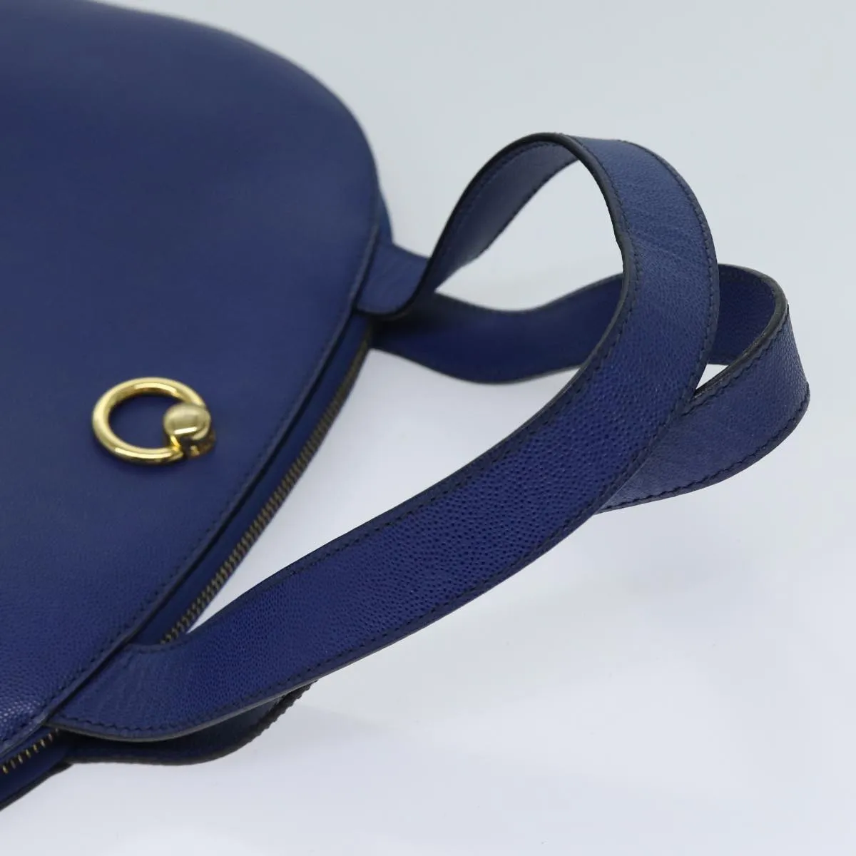 CELINE Hand Bag Leather Blue Auth bs13304