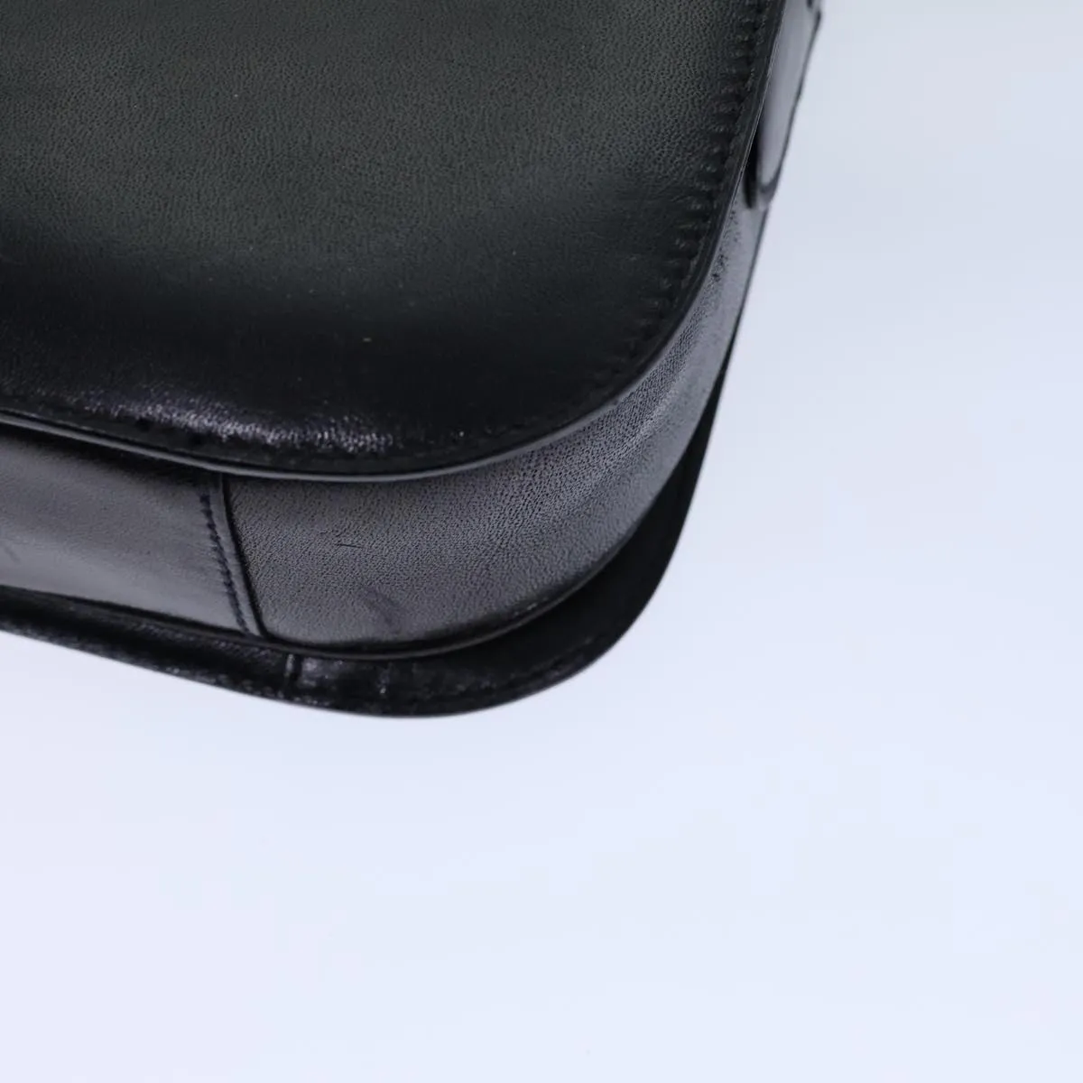 CELINE Horse Carriage Shoulder Bag Leather Black Auth bs13870